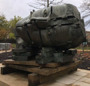 Eduardo Paolozzi sculpture outside the Design Museum Kensington